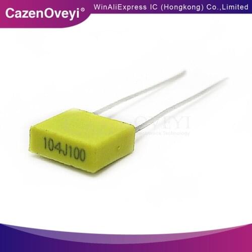 20pcs/lot 100NJ100 Correction Capacitor 100V104J 100NF 0.1UF 100V 104 104J 5mmPolypropylene Safety Plastic Film In Stock