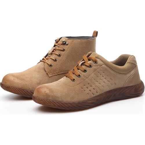 2021 New Mens Safety Shoes Anti-Smashing Steel Toe Work Boots Outdoor Sports Indestructible Work Shoes