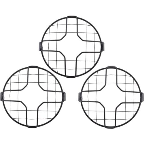 3-pack 175mm Metal Motorcycle Headlight Grill Guards Front Headlamp Covers