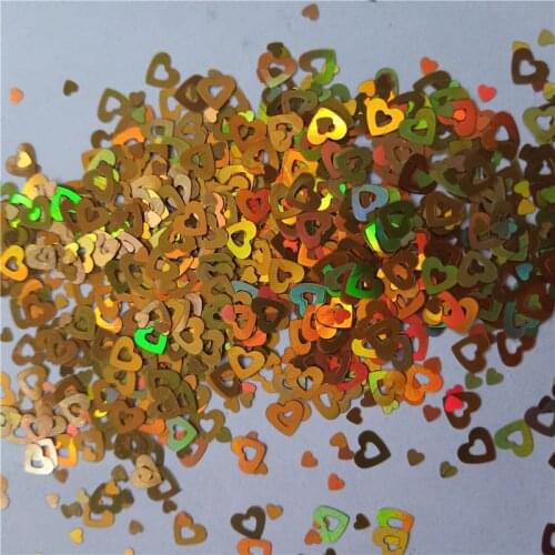 4mm 200g Laser Gold Hollow Lovely Nail Sequins DIY Eye Makeup High Temperature Resistant Fluorescent Dreamy Seven Color Glitter