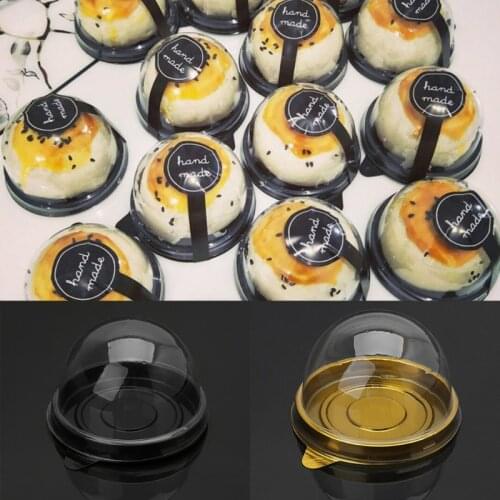 50Pcs 50g Round Moon Cake Trays Mooncake Packaging Box Container Holder