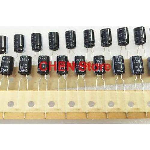 50PCS Original Japan NIPPON SMG 35V220UF 8X11.5mm 85 degrees CHEMI-CON electrolytic capacitors NCC smg 220UF 35V