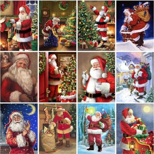 5D DIY Diamond Painting Santa Christmas Winter Full Square/Round Rhinestone Embroidery Cross Stitch Home Decor Wall Art