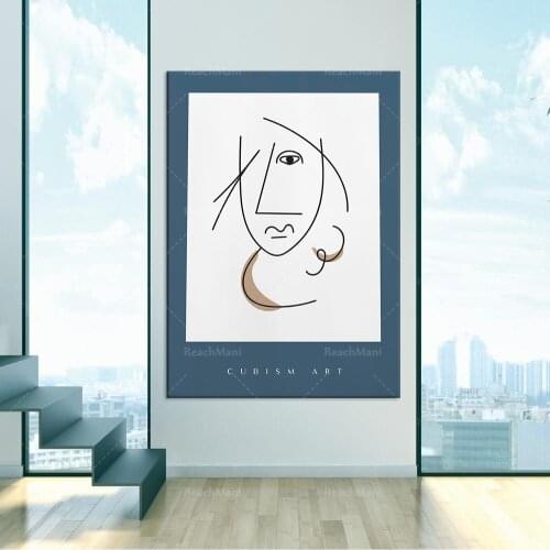 Abstract Line Art Face Print | Dessin de ligne d'homme | Line Art Face | Face Line Painting | Minimalist and Simple Wall Art Dec
