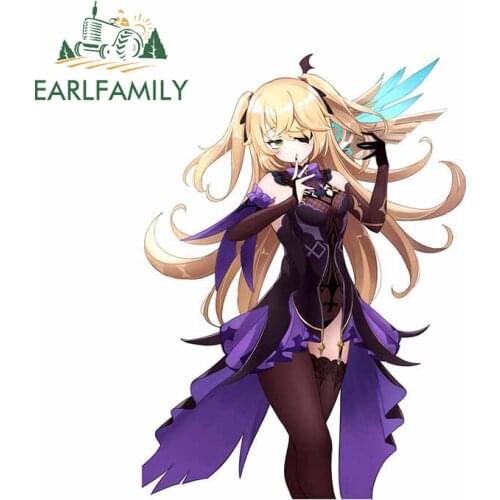 EARLFAMILY 13cm x 9.5cm for Genshin Impact Fischl Anime Car Sticker Laotop Windows Decal Cartoon Waterproof Cartoon Decoration