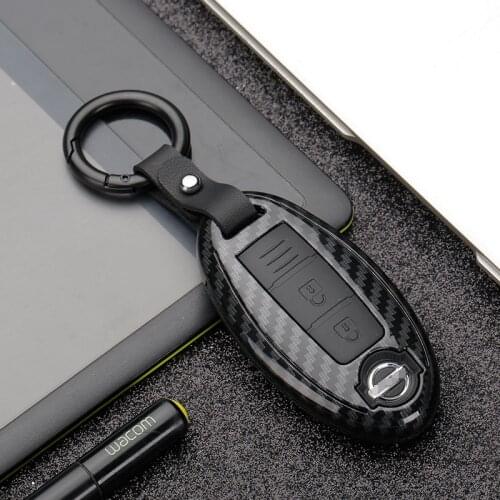 Carbon Fiber Car Remote Key Chains Case Cover Shell Protector for Nissan 370Z Altima GTR Maxima Murano Rogue Sentra Accessories