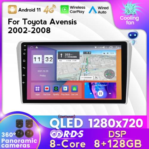 DSP IPS HD Car Radio 2 Din Android 10 DVD gps Stereo autoradio audio For Toyota Avensis/T25 2003-2008 auto Multimedia Video dvr