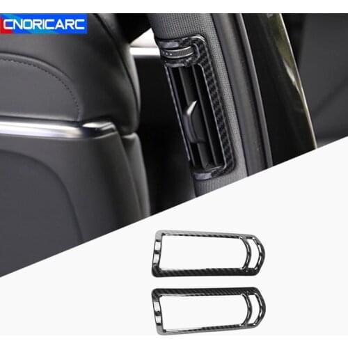 Car Styling Carbon Fiber Color B Pillar Air Outlets Frame Decoration Cover Trim For Audi A6 C8 2019-20 Interior Accessories