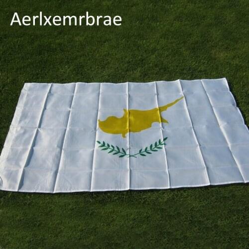 Free shipping aerlxemrbrae flag Cyprus Flag 150x90cm custom flag banner at all size national flags