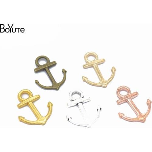 BoYuTe (100 Pieces/Lot) 6 Colors 18*14MM Metal Alloy Sea Anchor Pendant Charms Diy Jewelry Accessories