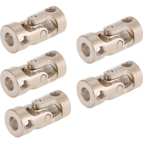 5pcs Stainless Steel 5 to 5mm Full Metal Universal Joint Cardan Couplings for RC Car and Boat D90 SCX10 RC4WD DIY Accessory