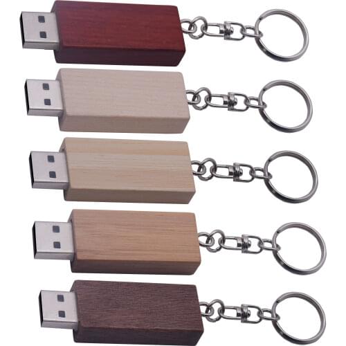 Hot sale wooden usb 32GB 64GB 16GB USB Flash Drive Pen Drive memoria usb 2.0 Pendrive Flash Drive Pen with key chain custom logo
