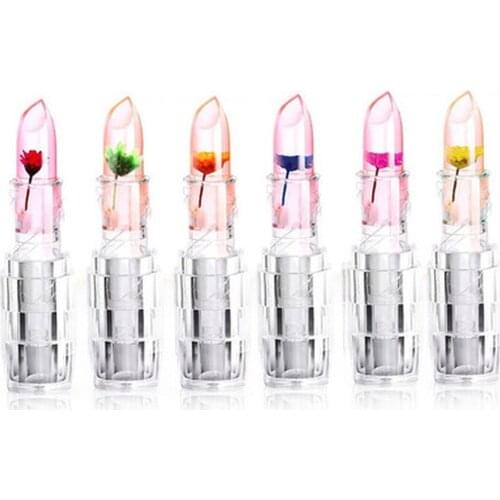 Hot Sale Flower Lip Balm Makeup Moisturizing Lipstick Long Lasting Color Jelly Transparent Temperature Change Matte Lipstick