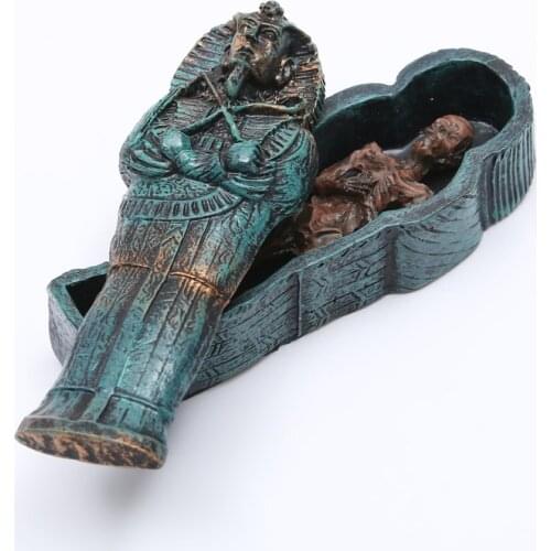 HeyMamba Aquarium Decoration Resin Skull Figure Model Egypt Mummy fish tank Crafts