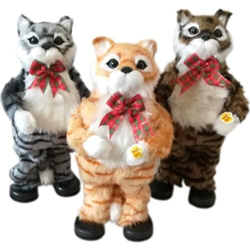30cm New Year Christmas Toys For Children Gift Electronic Pet cat Brinquedos Walking Dancing Musical Interactive Robot Cat