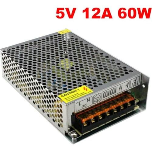 Ac-dc 5v power supply led driver 5V 12A 60W led drivers power,DC5V Aluminum AC110V 220V to 5v lighting transformer for led light