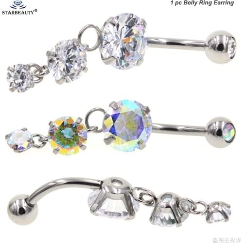 Luxury Three Round Bijoux Belly Piercing Ombligo Belly Button Rings Navel Piercing Nombril Belly Ring Earring Pircing Jewelry
