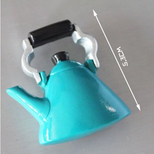 Creative Gifts Refrigerato Decoration Magnetic Sticker 3D Teapot Cartoon Cute Tomato Bag Polyresin Cappuccino Fridge Magnets