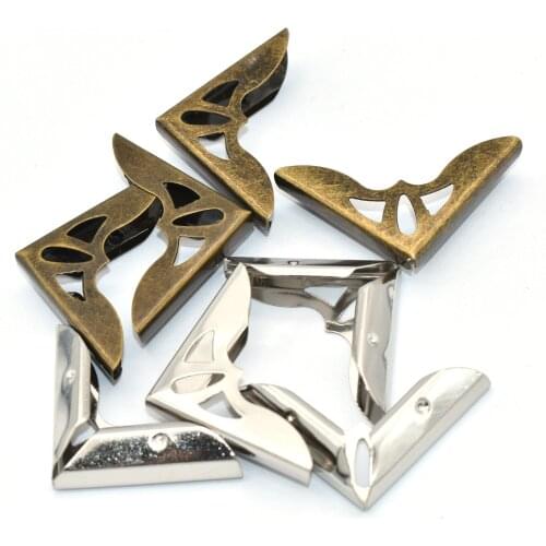 Metal Decorative Jewelry Box Corner Foot Wooden Case Corner Protector Furniture Corner Frame Corner Decorative Hardware Bracket