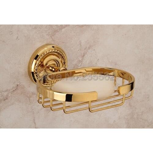 Wall Mounted Soap Dishes Gold Soap Holder Soap Basket Bathroom Accessories Bath Hardware Lba607