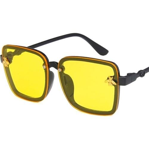 New Square Child Sunglassses Little Bee Boys Girls Big Frames Sun Glasses Photochromic Gradient Kids Shading Eyewear UV400 W25