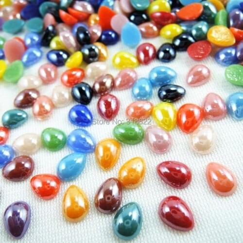 New 6*8mm Water Drop Assorted Flatback Beads Nail Art Flat back Glass Cabochon Garment/Shoes/Bags/Phone Decor Accessories Craft