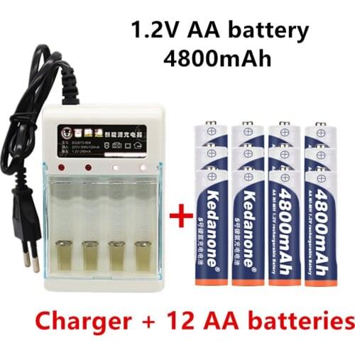 New 1.2V 4800mAh NI MH AA Pre-Charged Rechargeable Batteries Ni-MH Rechargeable 1.2V AA Battery For Toys Camera Microphone