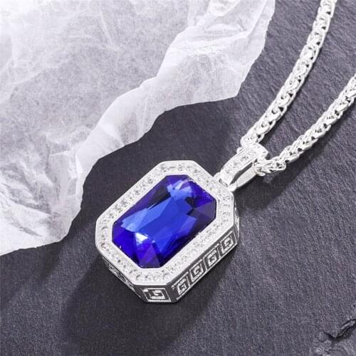 Sole Memory Shiny Cool Sapphire Square Diamond 925 Sterling Silver Clavicle Chain Female Necklace SNE619