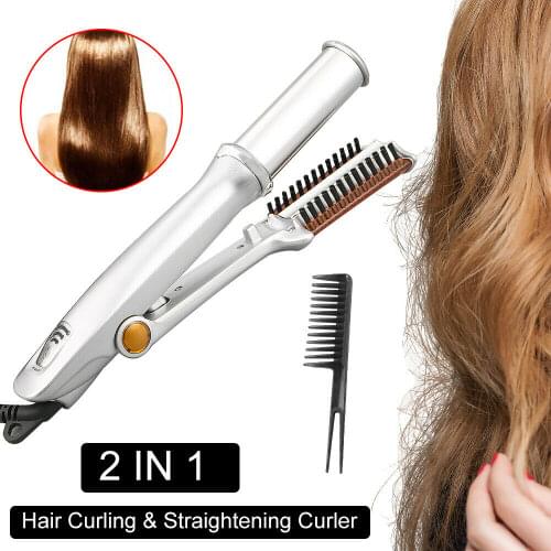 Professional Hair Curlers Wave Flat Iron Hair Styling Tools Corrugation Ceramic Heating Brush Electric Hairbrush Smoothiing Comb