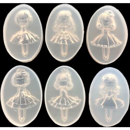 Transparent Silicone Mould Dried Flower Resin Decorative Craft DIY Cartoon girl Type epoxy resin molds for jewelry