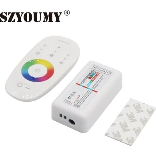 SZYOUMY DC 12V - 24V RGB RGBW Led Controller 2.4G RF Touch Screen Remote Control 6A per Channel for RGB Led Light