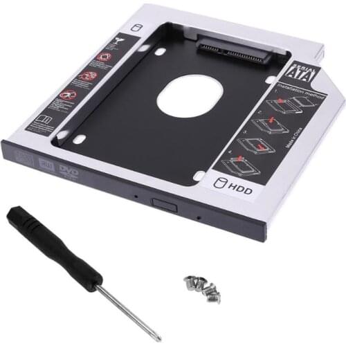 Hard Disk Drive Bay Universal 2.5 2nd 12.7mm/9.5mm Ssd Hd SATA Hard Disk Drive HDD Caddy Adapter Bay For Cd Dvd Rom Optical Bay
