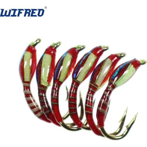 Wifreo 6PCS Peacock Quill Nymph Fly Buzzer Flies Natural Color Size #12 Fly Fishing Trout