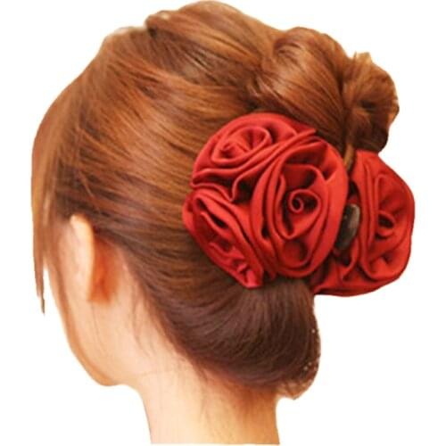 Hair Claw Clip Clamp For Women Girl Solid Fabric Flower Floral Korean Handmade Fashion Head Accessories Mujer Wholesale