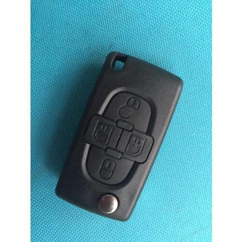 1Pcs New Case For Citroen 4 Button Remote Key Blank With 407 HU83 Blade Uncut No Battery Place With Groove No Logo Shell Parts