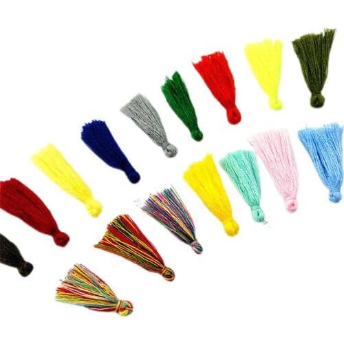 10pcs 3CM Mini 100%Cotton Thread Fabric Tassel Pendant Jewelry Bracelet Key DIY Fringe Trim Craft Tassels Sewing Accessories