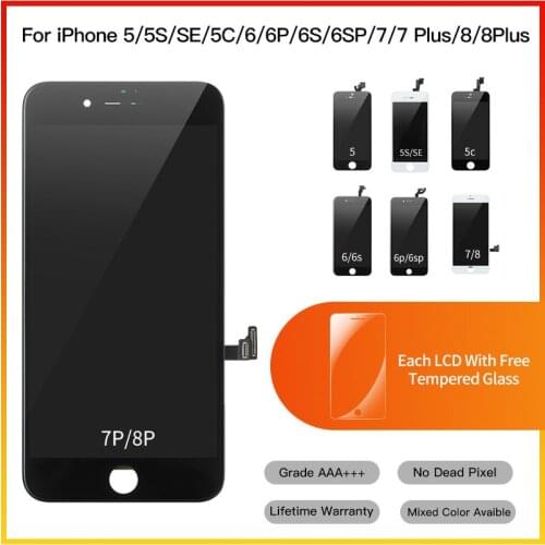 1Pcs Grade AAA+++Replacement LCD Digitizer Touch Screen Complete Assembly For iPhone 5 5S SE 6 6S 7 8 Plus Display