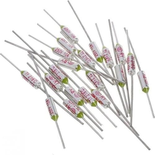 100PCS TF Thermal Fuse RY 10A 250V Temperature 65C 75C 80C 85C 90C 95C 100C 105C 115C 121C 125C 135C 133C 150C 157C 165C 167C