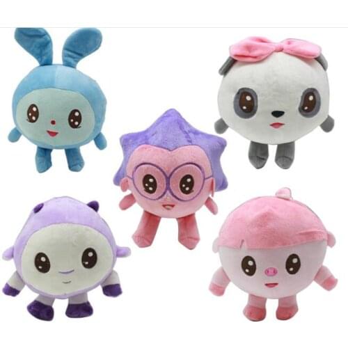 5pcs/lot Russian Cartoon Malyshariki Rabbit Pigs Hedgehog sheep panda toy For Kids Children GiftsHappy Ball Doll
