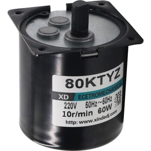 80KTYZ AC motor 220V motor micro slow speed machine 60W permanent magnet synchronous motor small motor Adjustable direction