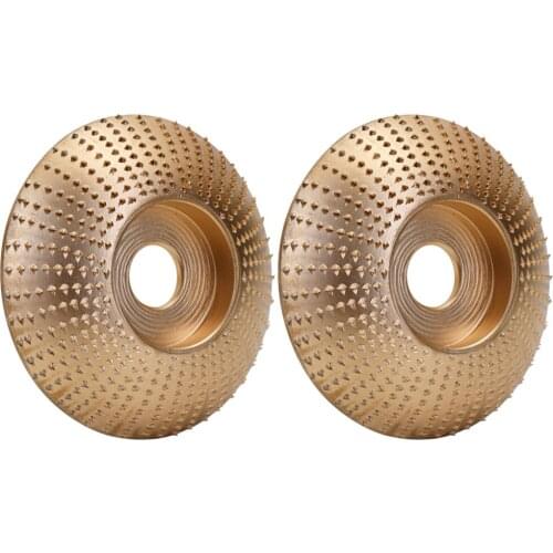 2pcs 95mm High-carbon Steel Wood Angle Grinding Wheel Sanding Carving Rotary Tool Abrasive Disc For Angle Grinder 5/8inch Bore