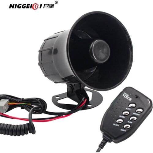 Car 6 Tone Loud Horn Speaker Motorcycle Megaphone Traditional Hooter Ringing Fire Alarm Wailing Ambulance Blaring Police Siren