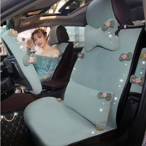Car Cushion Goddess Cute Four Seasons Universal Car Mats Breathable Ice Silk Seat Cushion