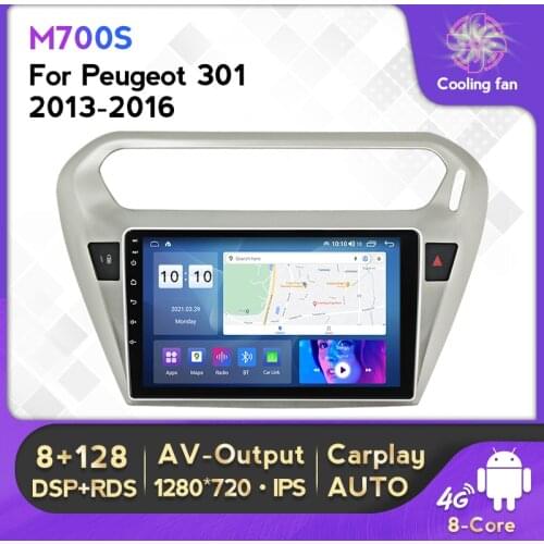 Android 10.0 CarPlay Auto Radio 4G LTE Bluetooth For Peugeot 301 Citroen Elysee 2013-2016 Car Multimedia Radio Player 6 GRAM