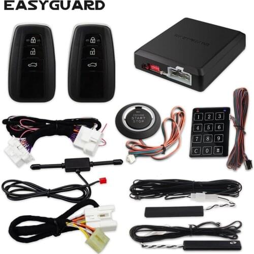 EASYGUARD plug &play can bus fit for RAV4 FJ Camry Fortuner Hilux Corolla auto starter push button stop Anti-Theft car alarm kit
