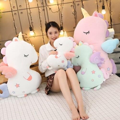 Large Soft Unicorn Animal Plush Toy Cartoon Horse Stuffed Toy Girl Gift Childrens Toy Sofa Pillow Cushion Baby Accompany Toy
