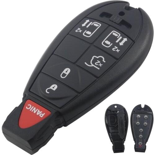 Bilchave 6 Buttons For Chrysler Town Country D-odge Grand Caravan Fob Remote Transmitter Key Shell Case With Uncut Blade