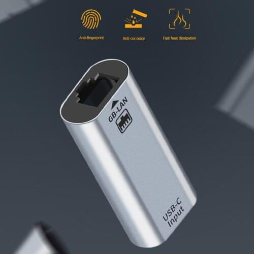 Gigabit Network Card USB Type C to RJ45 Ethernet Adapter for Laptop Smartphone Ethernet Adapter Network Card