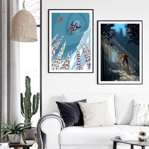 Starlight Camping Travel Landscape Canvas Painting Ski Stunter Posters Print Wall Art Pictures Modern Living Room Home Decor