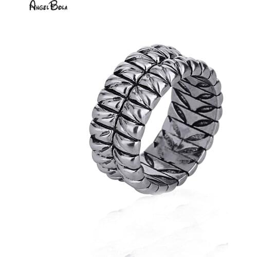 High Quality New Stainless Steel Buddha Rings For Men Women Punk Biker Wide Chain Rings Motorcycle Tire Pattern Couple Jewelry